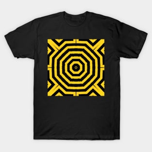 HIGHLY Visible Yellow and Black Line Kaleidoscope pattern (Seamless) 28 T-Shirt